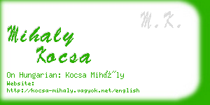 mihaly kocsa business card